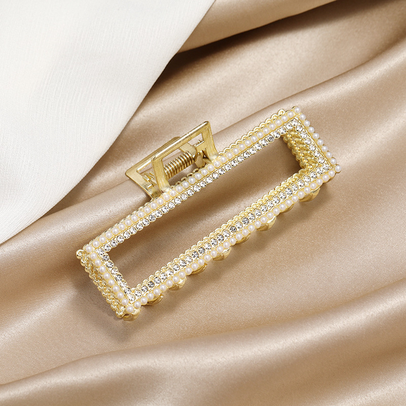 Pearl Metal Grab Clip Internet Celebrity New Matte Gold Headdress Back Head Clip Hair Clip Sweet Cross Shark Clip Rabbit Specification drawing