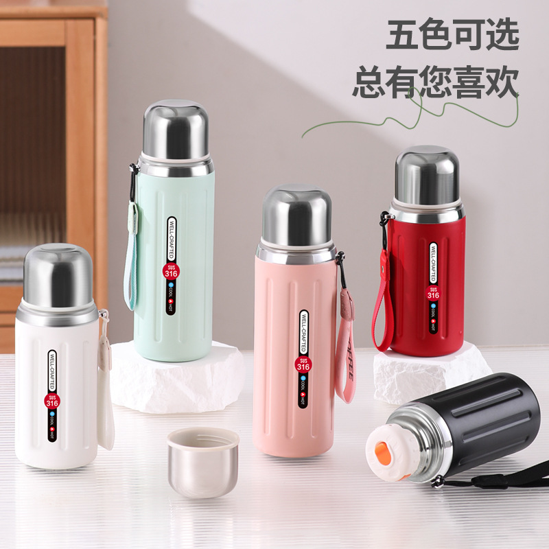 网红罗马杯316不锈钢保温杯女高颜值茶水分离学生便携大容量水杯