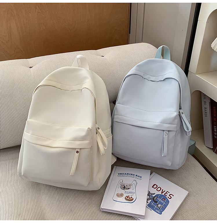 书包女ins 小清新高中生双肩包女纯色少女旅行背包男耐磨休闲背包详情31