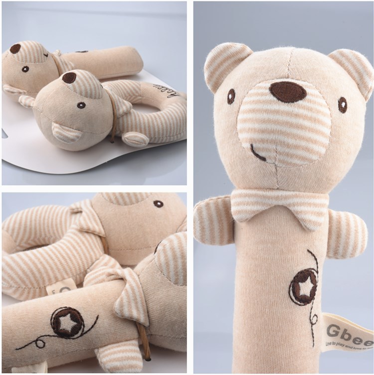 New organic cotton hand rattle for babies and infants, baby comfort rattle, 0-1 year old baby rattle, bed bell pendant Specification image