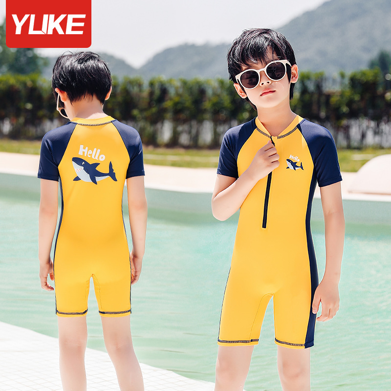 Children's Swimwear Boys And Girls Ins New Medium Children's Swimwear Baby One-Piece Sunscreen Hot Spring Bathing Suit Wholesale details Picture