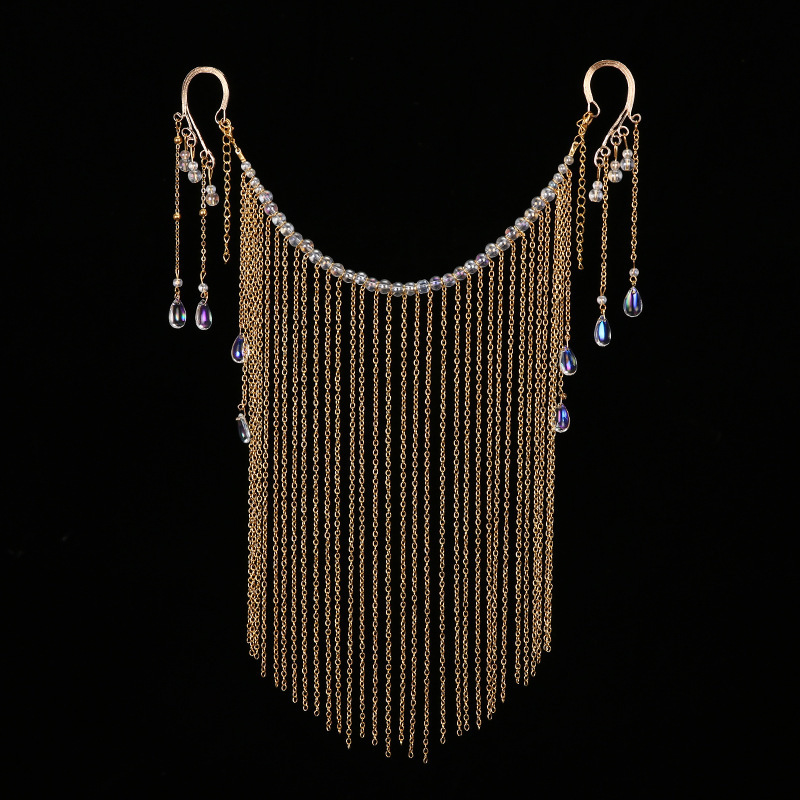 The face curtain, ancient-style facial veil, tassel ear-hanging, Hanfu, ancient costume headwear, full set of facial coverings, super ethereal accessories Application Scenario