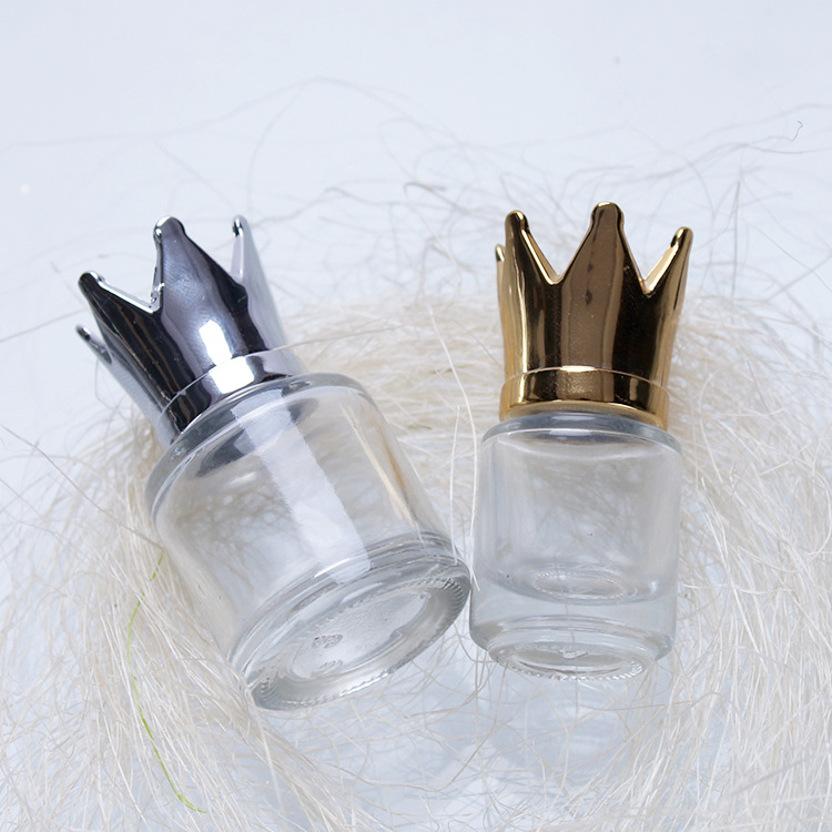 Cross-border exclusive supply of 5ml essential oil bottles with crown caps, irregular-shaped bottles, transparent thick-bottomed glass perfume empty bottles