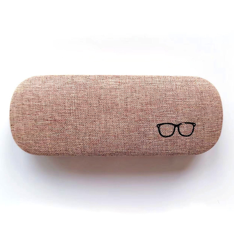 眼镜盒 近视镜眼镜盒 简约时尚铁盒 框架抗压收纳盒 麻布眼镜盒详情图3