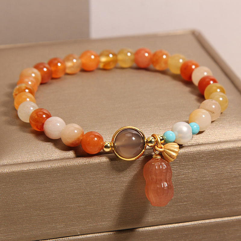 Brazalete de jade de seda natural para mujeres luz de lujo vintage estilo étnico rico maní colgante mano brocheta regalo novia girlfriends Specification image