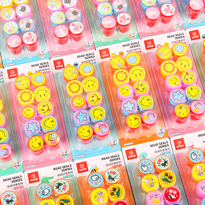 Teacher's Comment Stamp Set Children's Cute Cartoon Stamp Kindergarten Praise And Encourage Students Small Gift Stamp details Picture