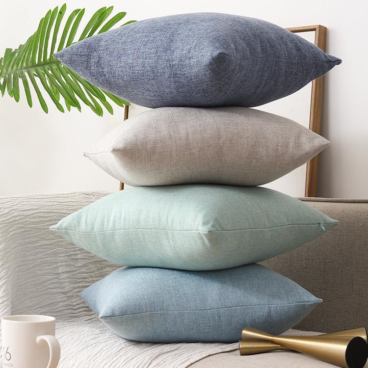 Fujikawa Island simple cotton and linen throw pillows, thick cushions, home sofa cushions, back for living room, car waist for office details Picture