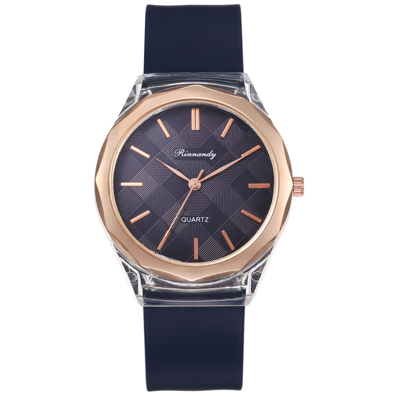 Nuevo estilo simple reloj de moda caso transparente moda unisex reloj de estudiante banda de silicona reloj de moda details Picture