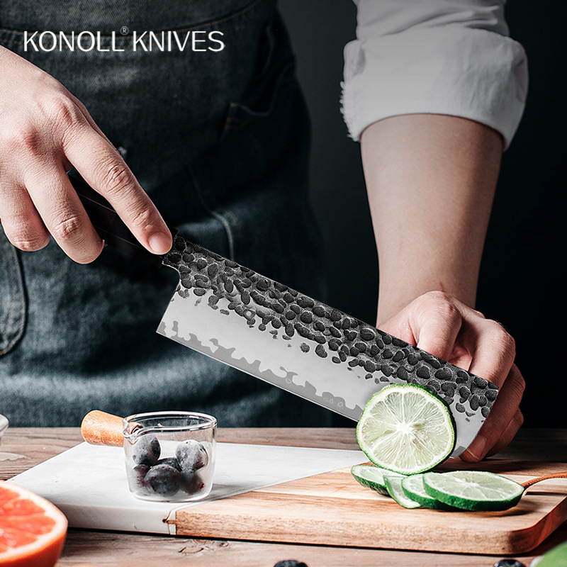 锻打菜刀日式牛刀厨师刀小菜刀水果刀高端复合钢刀具套装跨境专供产品图