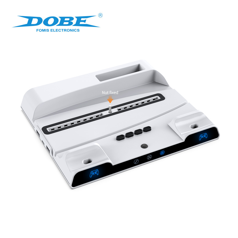 工厂直销 跨境外贸 高品质 游戏机配件 DOBE 定制多功能风扇底座 适用于PS5主机 游戏手柄控制器双座充详情图4