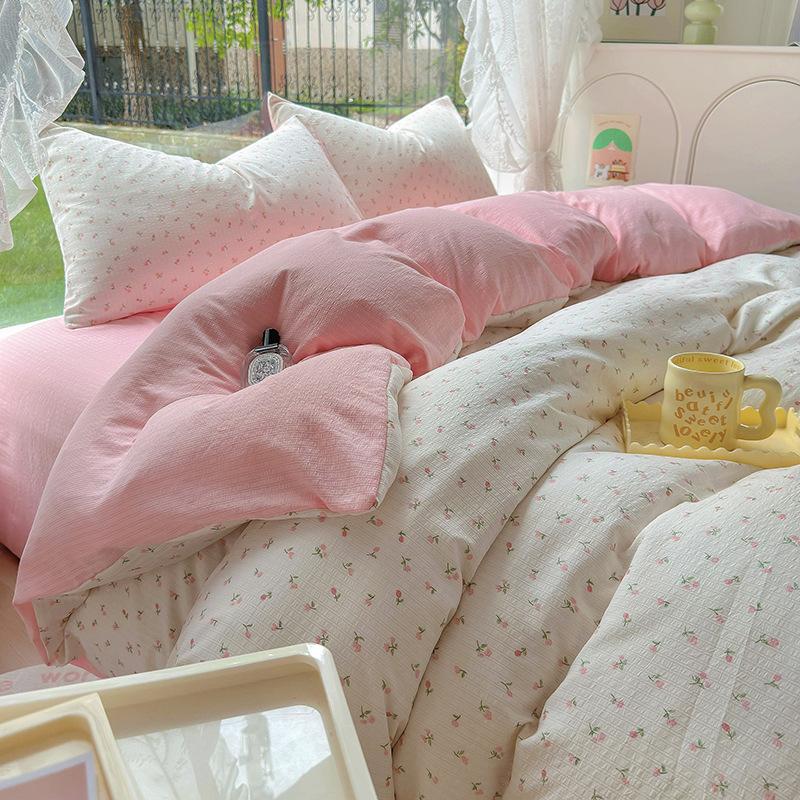 Class A four-piece set, baby and maternal grade bedding, bed sheets and duvet covers, super soft washable cotton bed covers, student dormitory three-piece set 4 Application Scenario