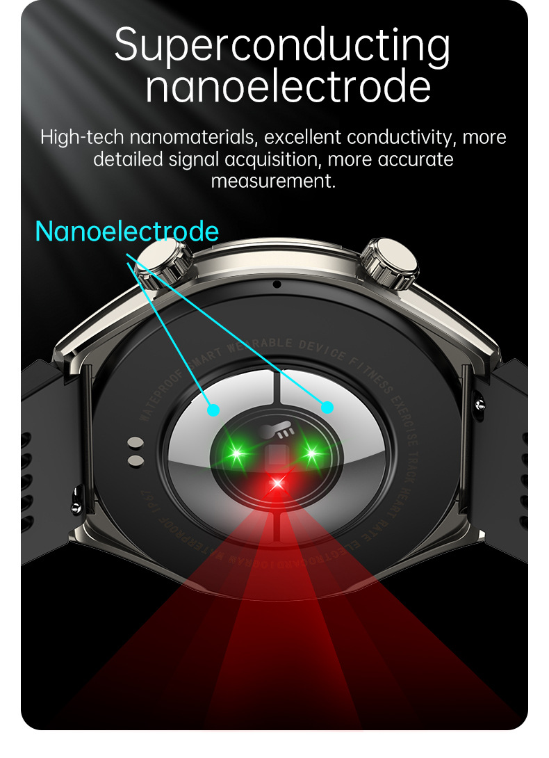 1.6inch金属CES睡眠心率血压血氧HRV压力尿酸血糖ECG心电通话手表详情16