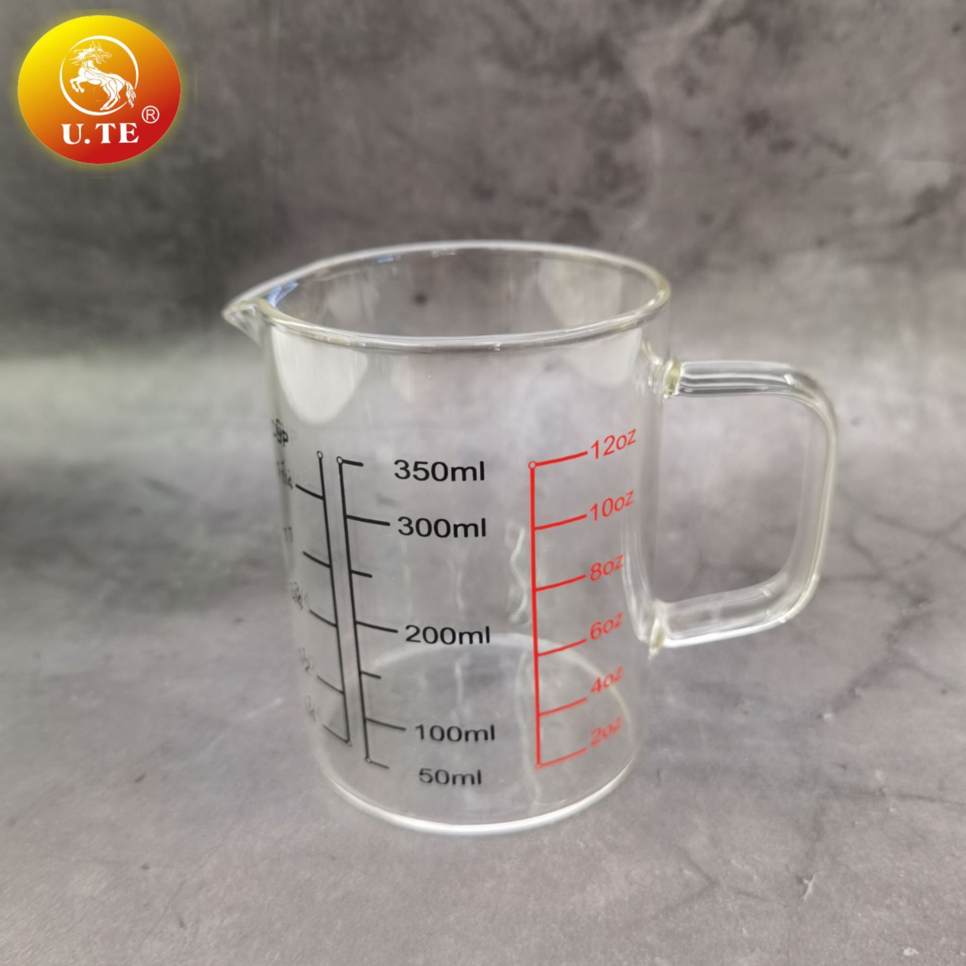 晶致玻璃量杯创意带刻度可微波炉烘焙加厚玻璃刻度杯带手柄早餐杯