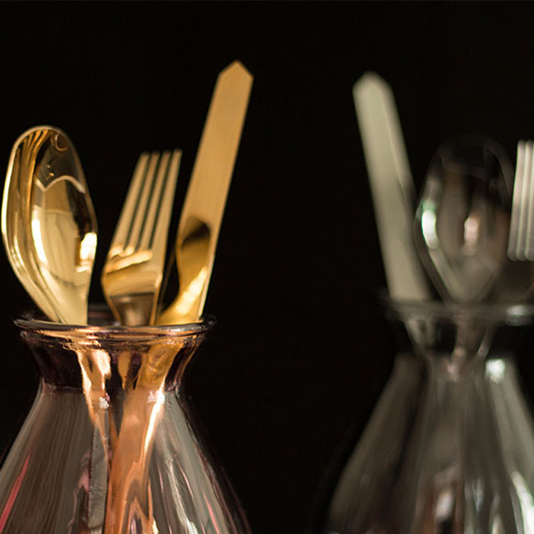 Electroplated Gold Light Luxury Hotel 304 Stainless Steel Tableware Ins Western Food Minimalist Tableware Wholesale Knife, Fork And Spoon Set Specification drawing