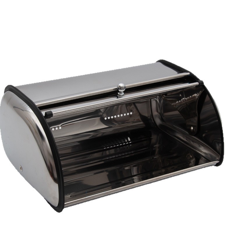 Stainless steel visible bread box, European-style drum-shaped dust-proof display cabinet, pastry and fruit storage box, multi-functional storage box Item Picture