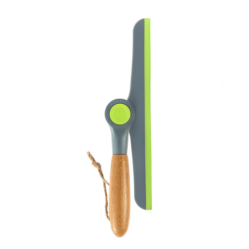 Wood Handle Wiper Soft Rubber Glass Wiper Pet Hair Cleaning Window Tool Multi-Functional Home Cleaning Item Picture