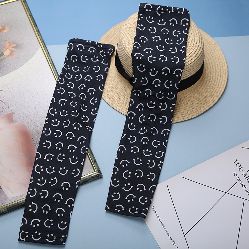ins Hyuna style artistic cartoon cute cycling sun protection women ice sleeve arm guard ice silk sleeve sleeve for UV protection in summer