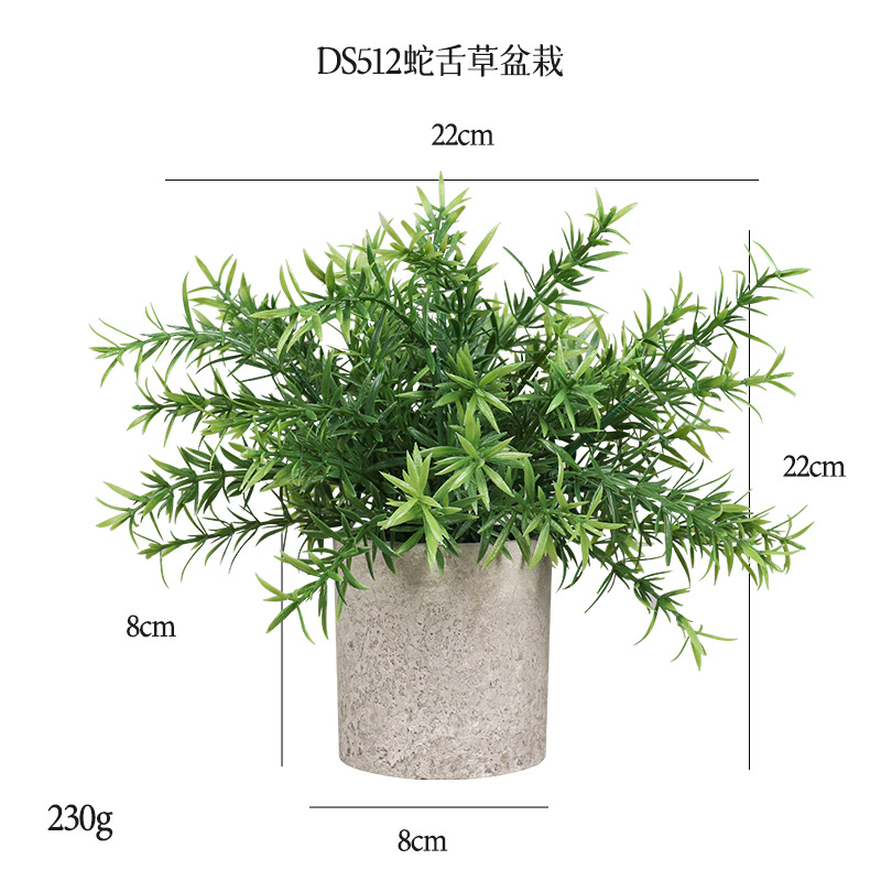 Cross-border best-selling 2-piece set of cylindrical pulp home decoration artificial plant eucalyptus rosemary bonsai set details Picture