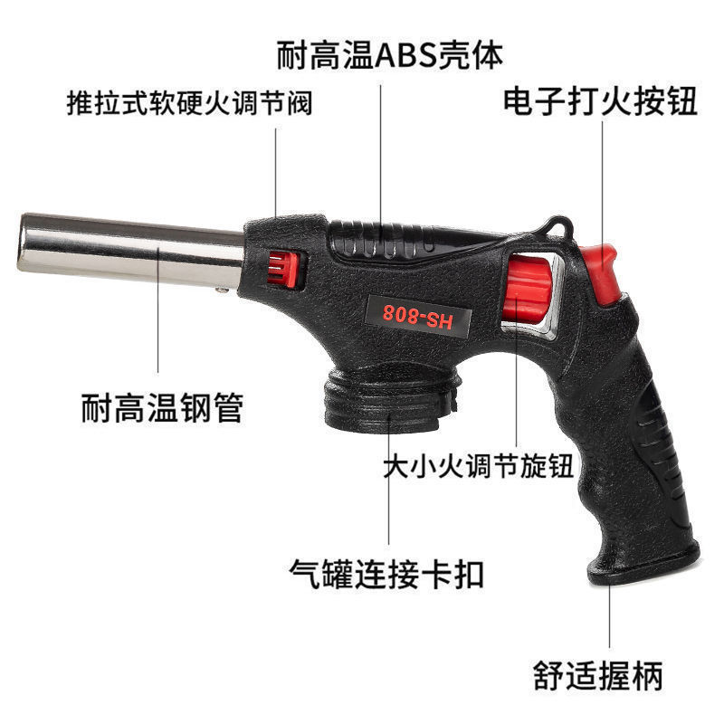 Can Be Inverted Spray Gun Picnic Outdoor Barbecue Pig Hair Igniter 808 Gun Card Flamethrower Wholesale details Picture