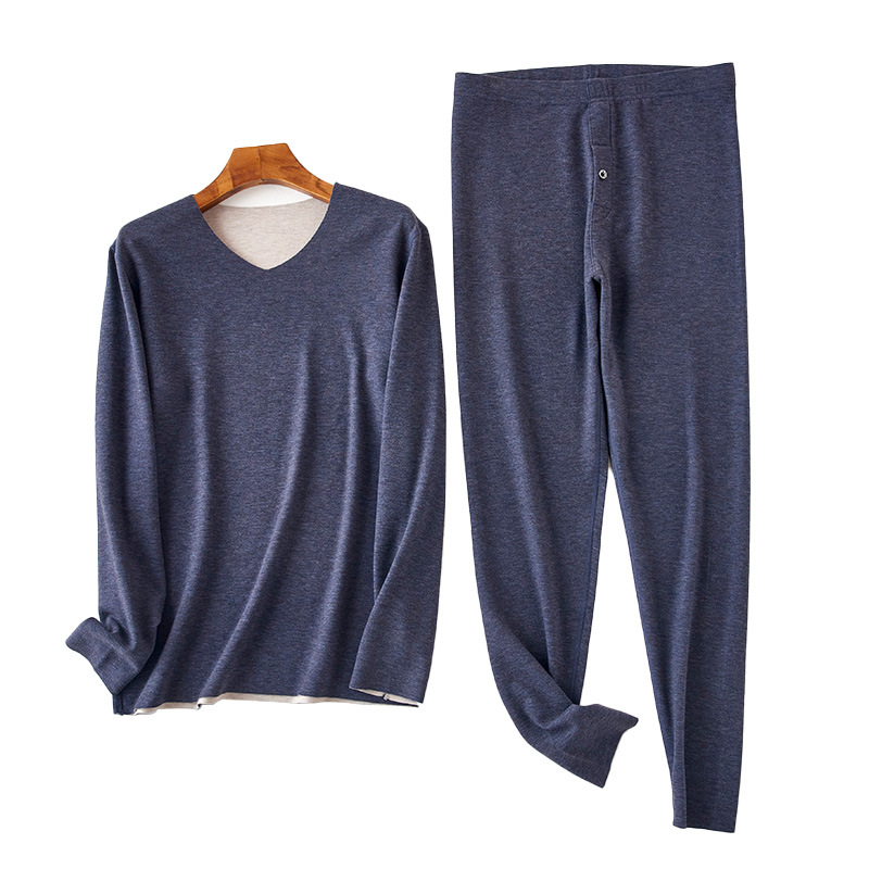 Autumn And Winter New German Cashmere Cashmere Silk Warm Underwear Women Plus Cashmere Warm Men's And Women's Clothing Long Johns Set Item Picture