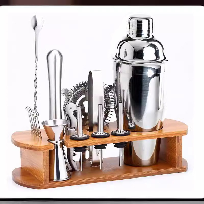 Stainless Steel 16-Piece Wine Set Bar 16-Piece Stainless Steel Wine Set Stainless Steel Bartender Wine Set