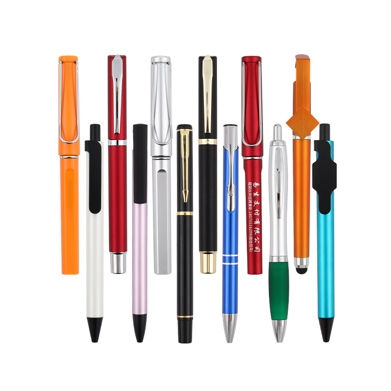 Factory For Color Plastic Pen Advertising Neutral Pen Custom Logo Press Ball Pen Office Pen Student Supplies Item Picture