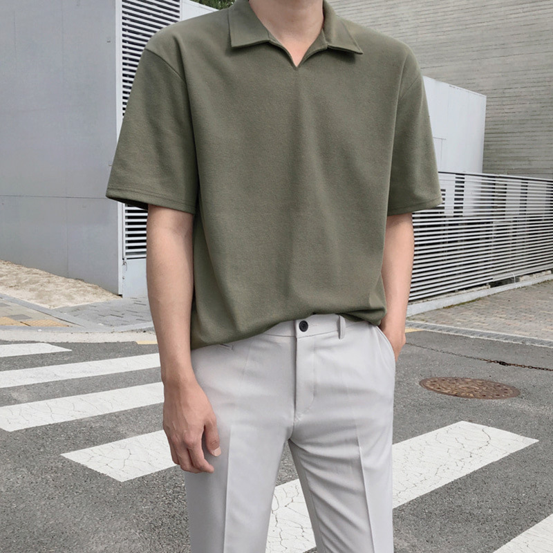 MYQ男装短袖T恤韩版潮流夏季新款简约男装翻领polo衫半袖上衣