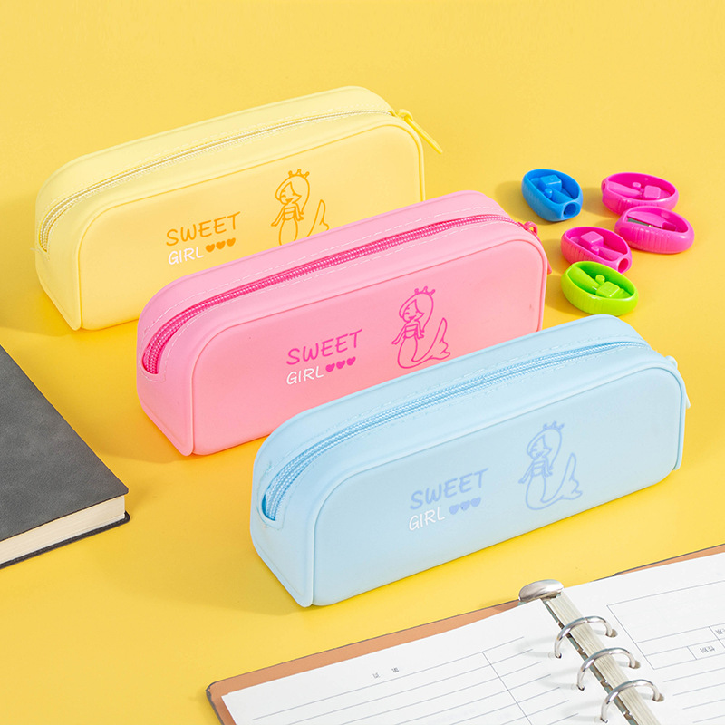 Factory stock of dirt-resistant and waterproof silicone pen cases for primary and secondary school students, multi-functional stationery boxes and pencil cases Specification image