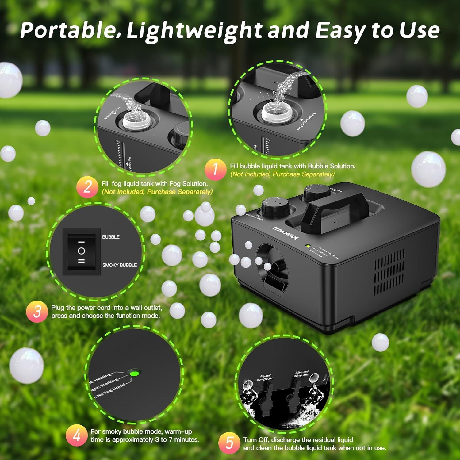 2025 New model smoke bubble machine, new remote control stage, wedding children's toys, commercial festival gifts, three-in-one fully automatic, large-scale wedding event atmosphere creation, large-scale opening event details Picture