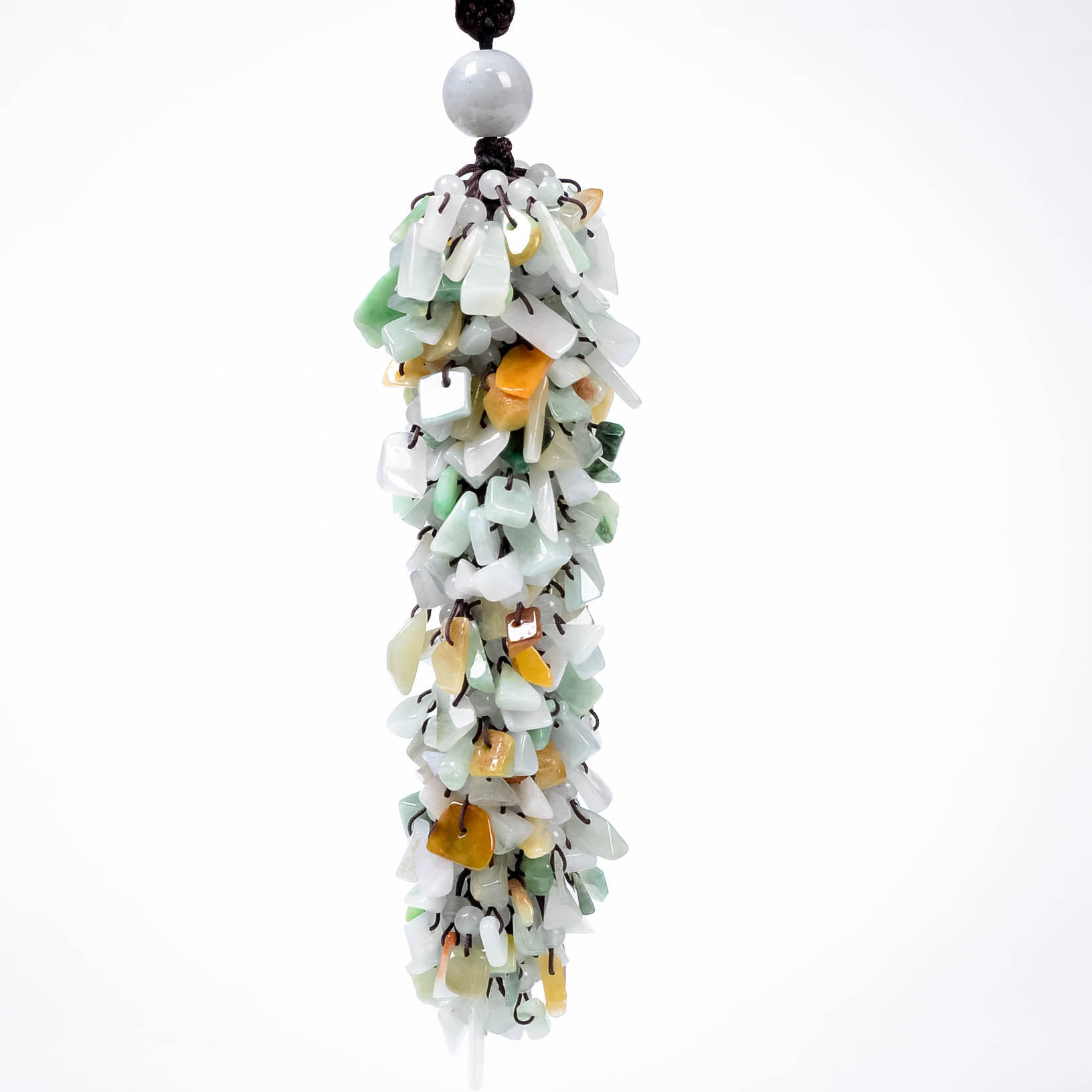 Jade crushed stone water drop safety pendant, interior jade pendant, handicrafts, automotive supplies, national trend pendant Item Picture