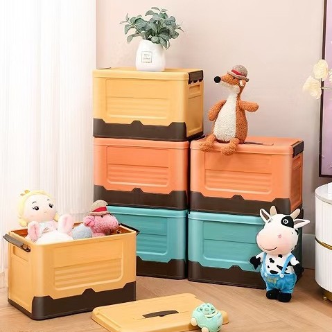 Multi-color and multi-style foldable storage boxes for student dormitories, for storing books and clothes, plastic household storage full figure