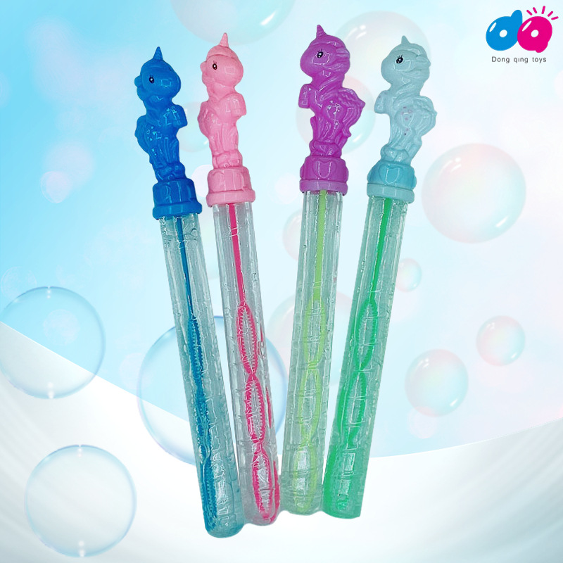 Cross-Border Foreign Trade 25Cm Small Unicorn Bubble Wand Children's Summer Outdoor Toy Stand Night Market Supply Manufacturers details Picture