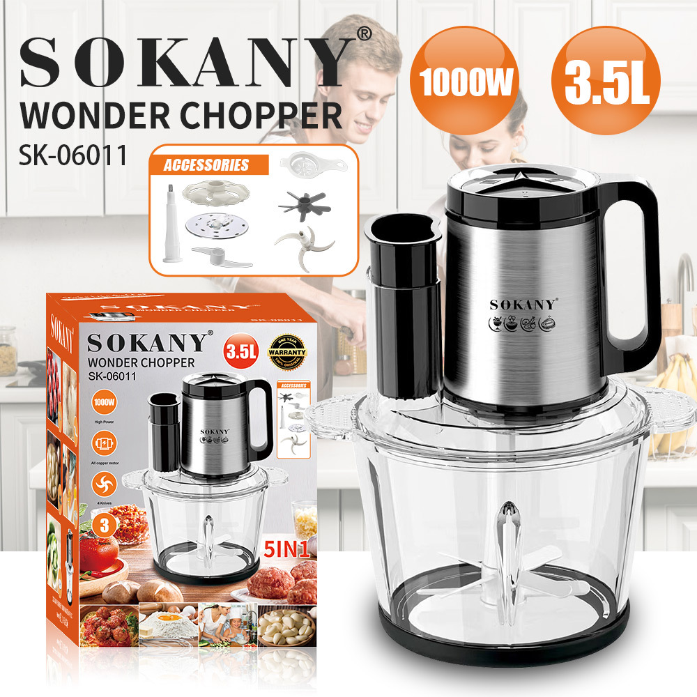 تصدير خلاط خلاط مقطع الشرائح من طراز Sokany06011 مقطع خنش متعدد الوظائف 3.5L
