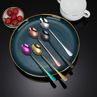 不锈钢长勺子长柄咖啡冰饮搅拌勺子加厚勺创意餐具长把冰勺韩式