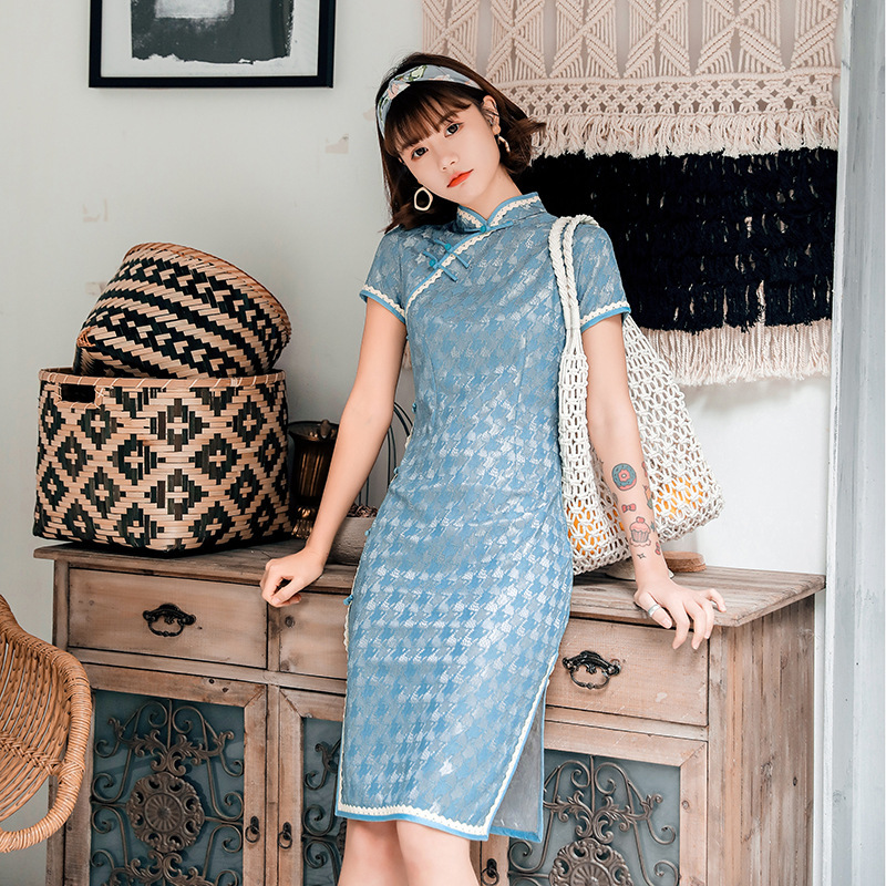 Guozhang qipao mejorado joven chica de encaje vintage temperamento pequeño vestido 2021 nuevo qipao Application Scenario