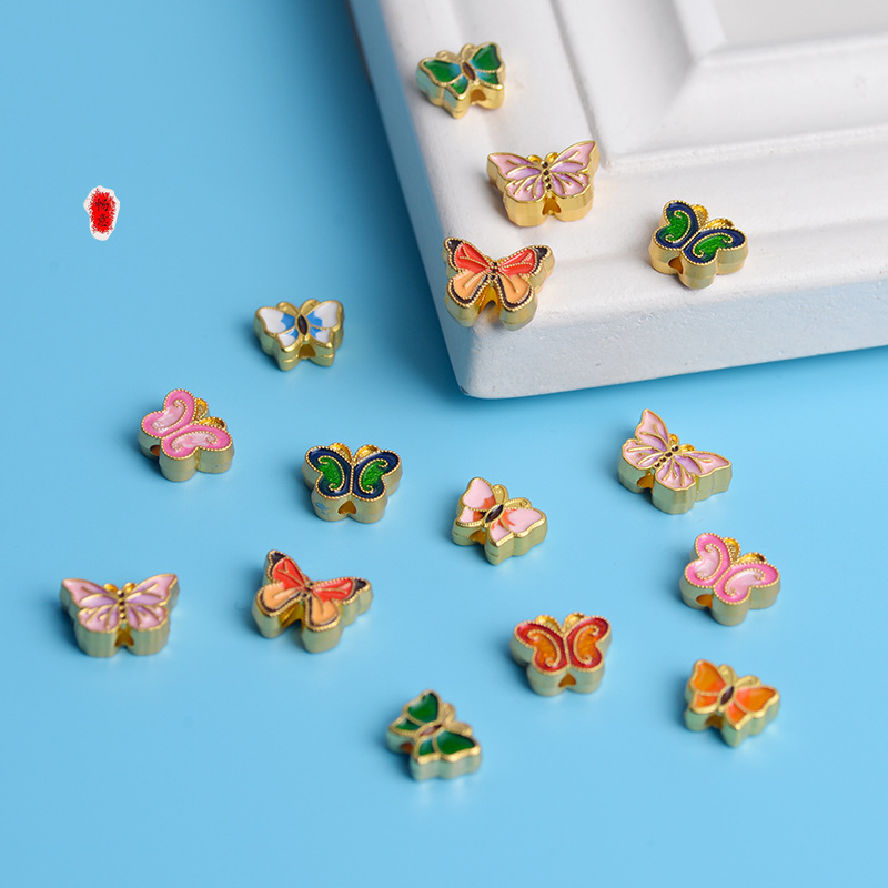 Butterfly Pendant Fresh Sweet Three-Dimensional Color Butterfly Pendant Hand Earrings Bracelet Necklace Alloy Diy Accessories Application Scenario