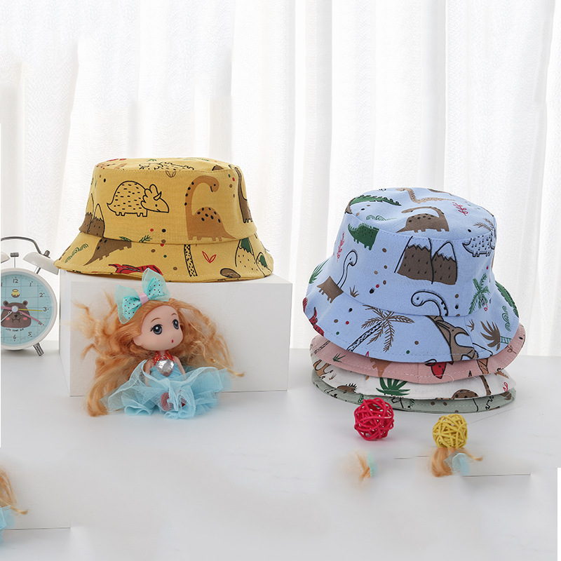 Children's Hat Fisherman's Hat Children's Basin Hat Spring Summer Children's Fisherman's Hat Sun Hat Cartoon Little Dinosaur Baby Hat Baby Fisherman Hat Baby Spot Wholesale Specification drawing