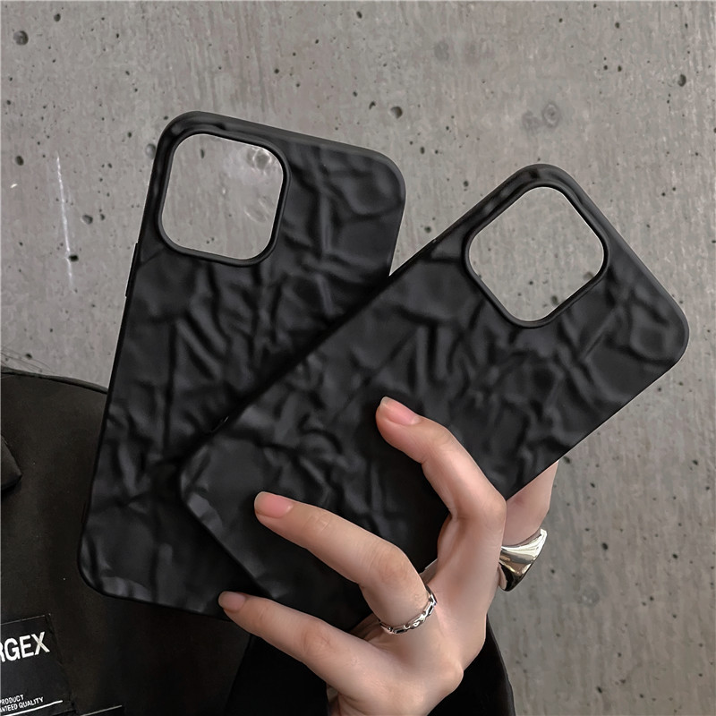 ins Wind Matte Matte Black ruffled Apple 12/13Promax phone case for iPhone11/X soft case Application Scenario