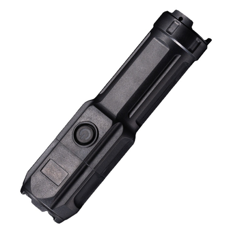 Mini ABS high-intensity flashlight, USB charging, telescopic focusing, COB with side light, outdoor dual-source flashlight Item Picture