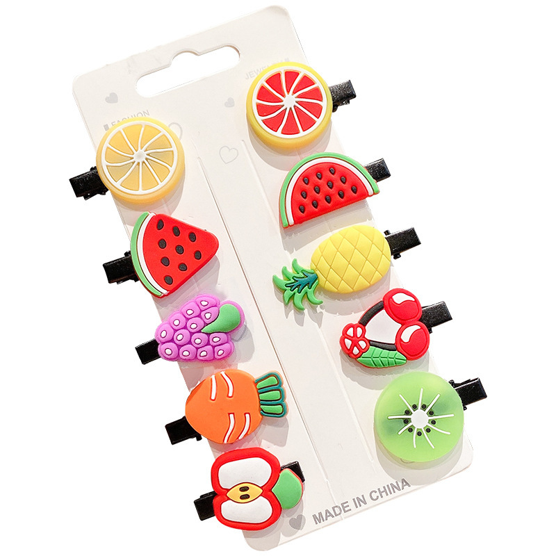 New Korean version princess hairpin, cute baby children's hairpin, side bangs one-line clip, cartoon fruit hair accessory for girls Item Picture