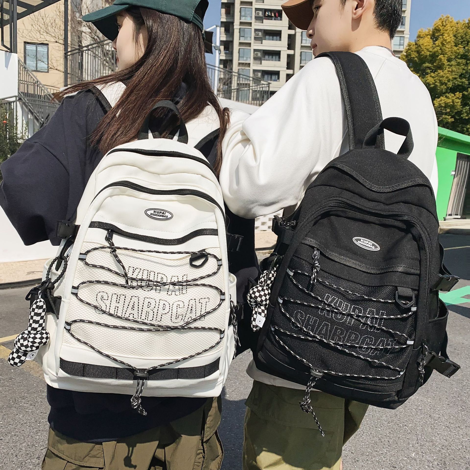 2023 Spring And Summer New Backpack Fashion Trend Simple Solid Color Large Capacity Student Tide Cool Leisure Backpack details Picture