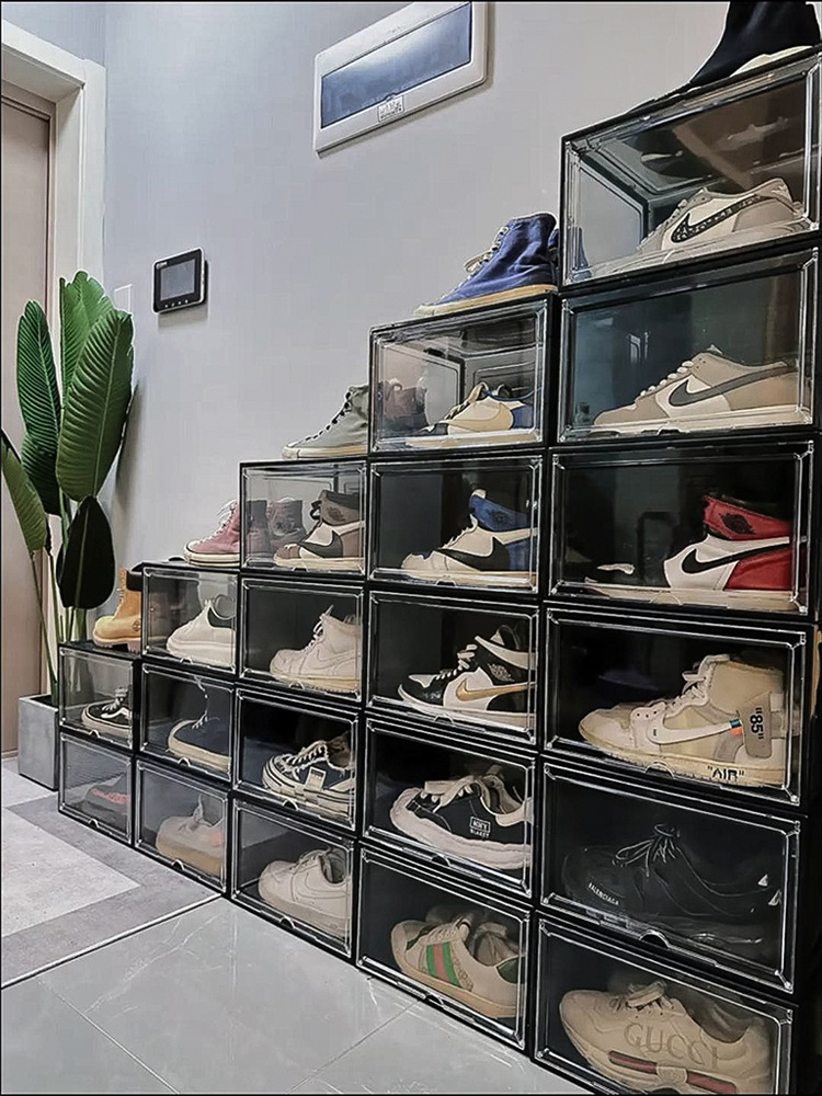 鞋盒收纳盒透明亚克力高帮鞋子球鞋家用省空间塑料鞋柜鞋架