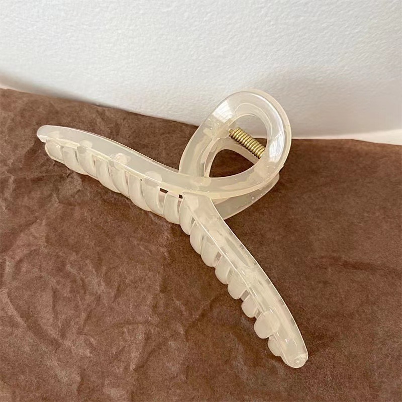 Simple and elegant style, large-sized women's hair grabber, simple and elegant texture, hair grabber, hair accessory, updo, shark clip, factory direct sales details Picture
