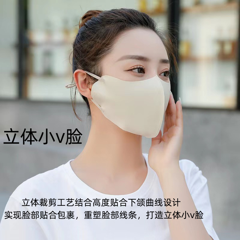 Wholesale of Japanese PATAY summer UV-resistant nylon ice silk sun protection masks for women, individual packaging, sunshade face shields details Picture