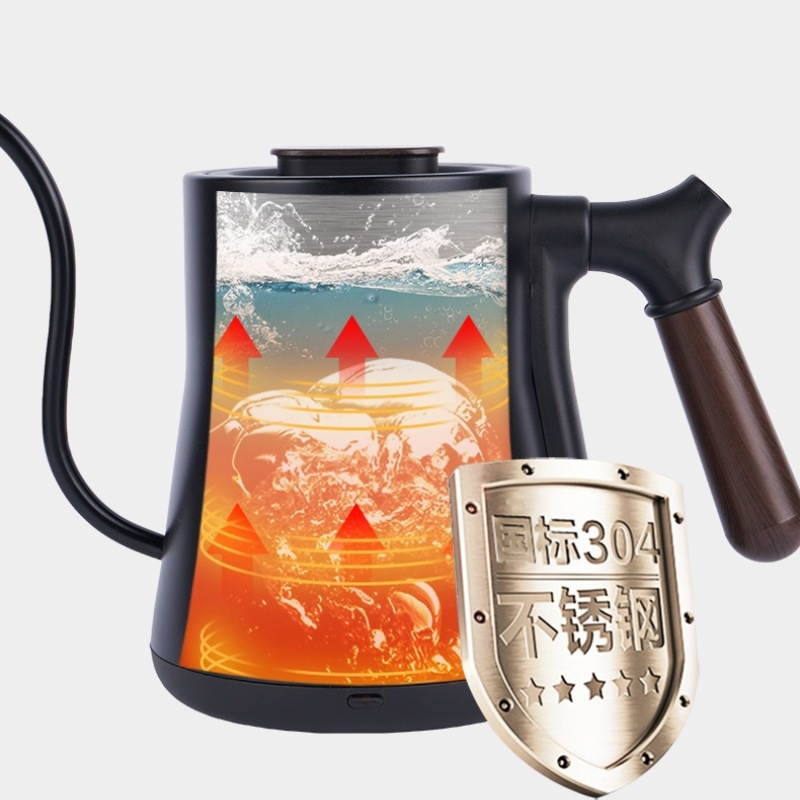 110V American and European standard kettle, hand-brewed kettle, temperature-controlled hand-brewed coffee kettle, electric kettle, long-spout hand-brewed tea kettle details Picture