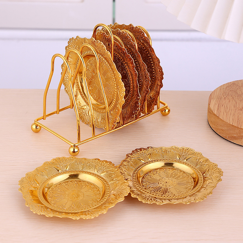 European Iron Gold Fruit Plate Snack Snack Dry Fruit Snack Plate Cake Plate Jewelry Storage Tray Dessert Table Specification drawing