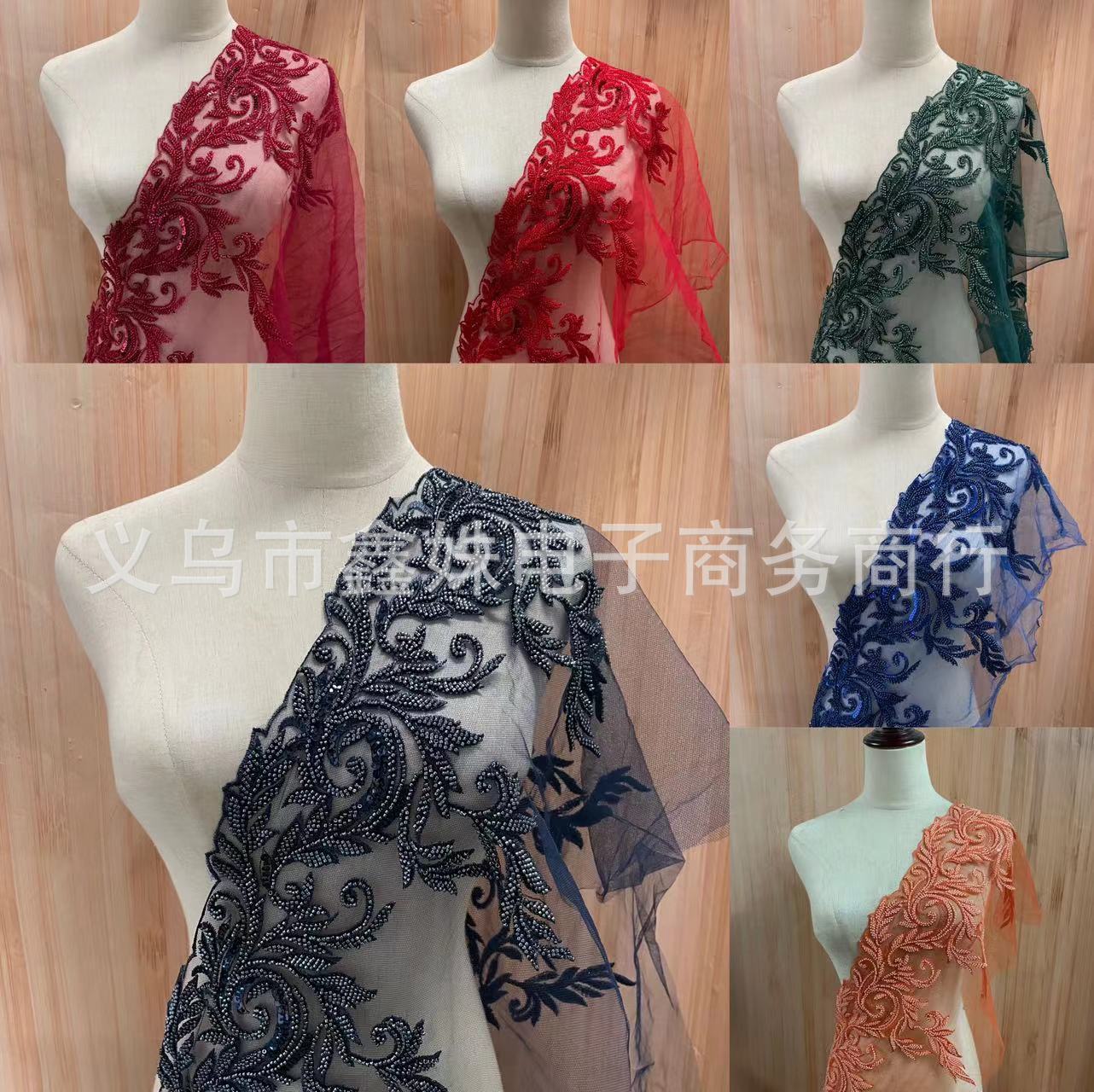 Colorful mesh lace, lace embroidery, strawberry Daisy color thread, clothing accessories, water-soluble lace accessories in stock Application Scenario