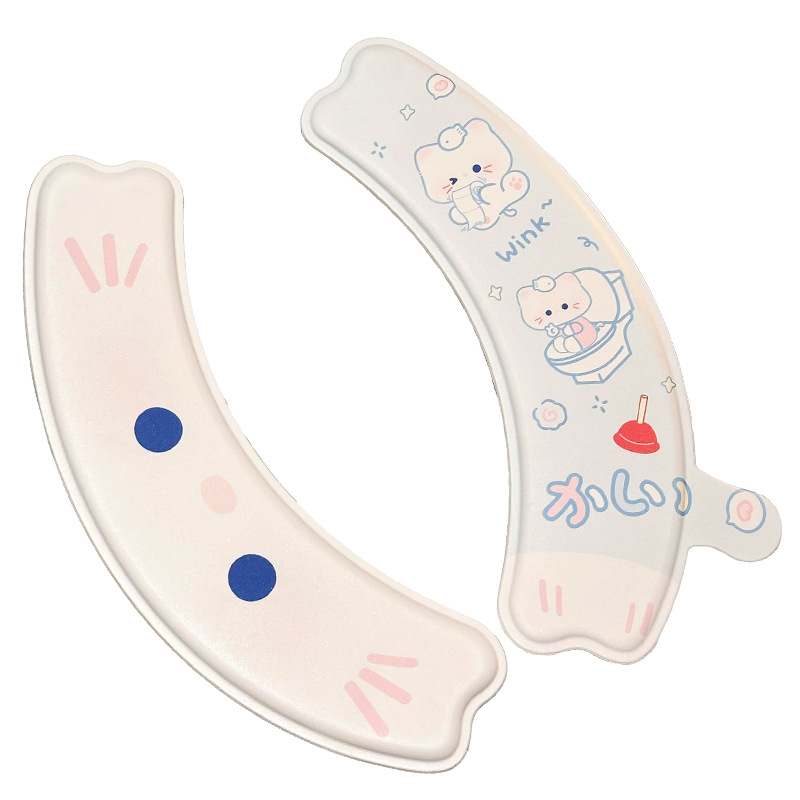 可爱马桶垫EVA四季通用防水马桶坐垫卡通粘贴式马桶圈家用坐便垫白底实物图