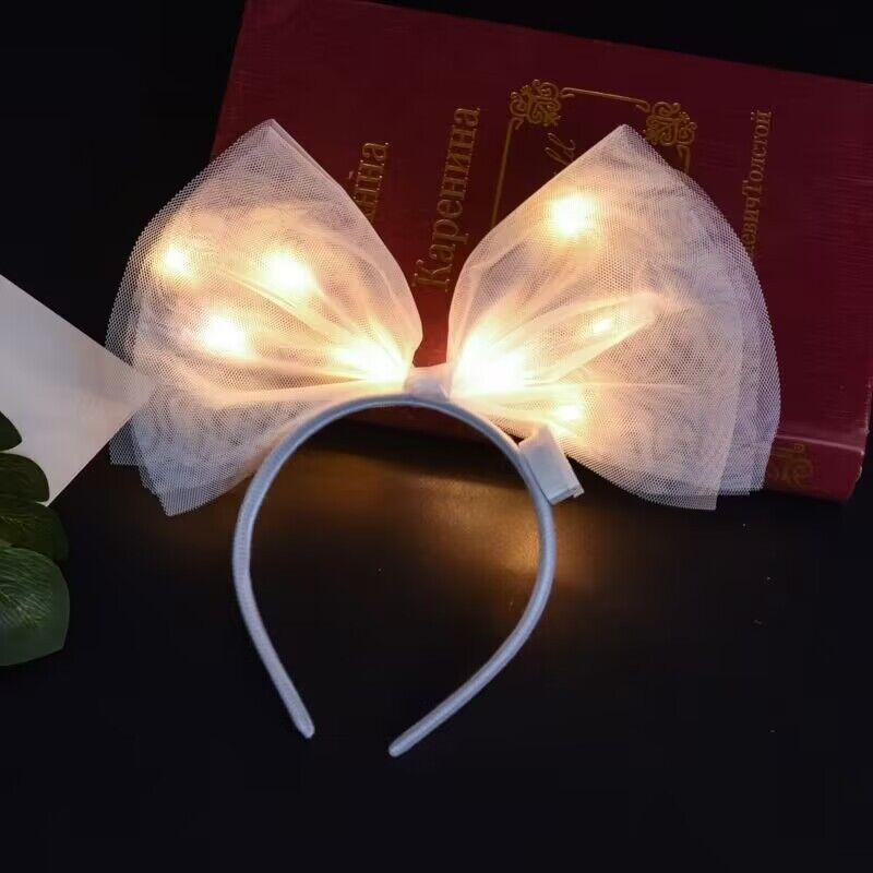 The popular headband, bow, glowing headband, sweet photo shoot, fairy headwear, concert glow-in-night toy, shining Specification image