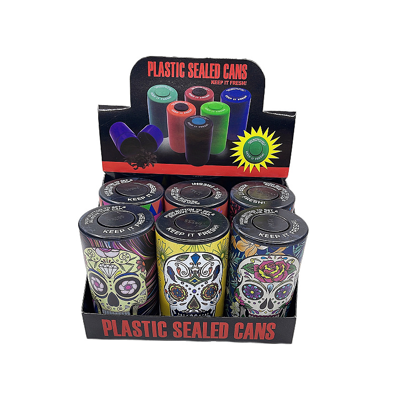 新款真空烟草罐烟丝储存盒防潮储物罐密封罐塑料烟草盒家用收纳盒白底实物图